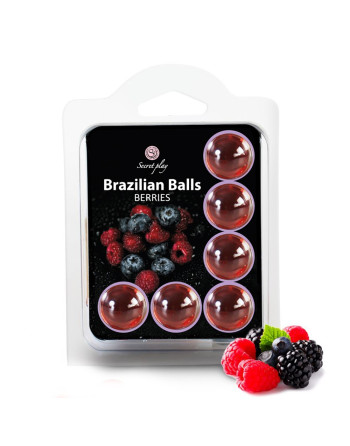 BOLAS LUBRIFICANTES BEIJÁVEIS BRAZILIAN BALLS SABOR A FRUTOS DO BOSQUE 6 X 4GR