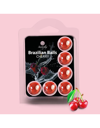 BOLAS LUBRIFICANTES BEIJÁVEIS BRAZILIAN BALLS SABOR A CEREJA 6 X 4GR