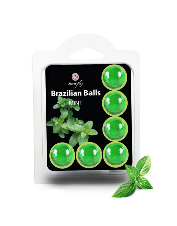 BOLAS LUBRIFICANTES BEIJÁVEIS BRAZILIAN BALLS SABOR A MENTA 6 X 4GR