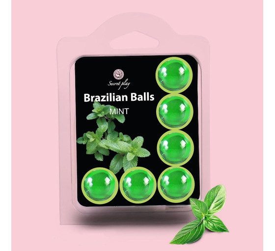 BOLAS LUBRIFICANTES BEIJÁVEIS BRAZILIAN BALLS SABOR A MENTA 6 X 4GR