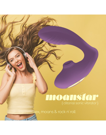 ESTIMULADOR RECARGABLE MOANSTAR CON REGALO DE LUBRICANTE A BASE DE AGUA CRUSHIOUS