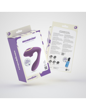 ESTIMULADOR RECARGABLE MOANSTAR CON REGALO DE LUBRICANTE A BASE DE AGUA CRUSHIOUS