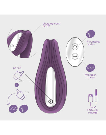 VIBRADOR RECARGABLE CON MANDO PLEASURISER Y REGALO DE LUBRICANTE A BASE DE AGUA CRUSHIOUS