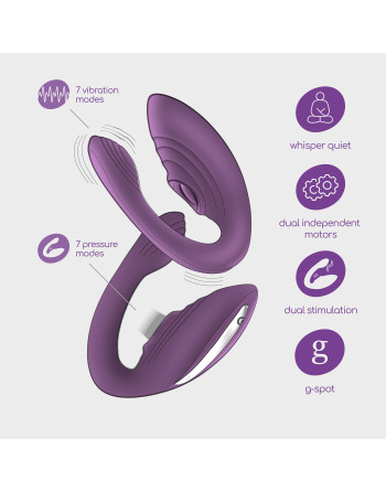 VIBRADOR RECARGABLE CON MANDO PLEASURISER Y REGALO DE LUBRICANTE A BASE DE AGUA CRUSHIOUS