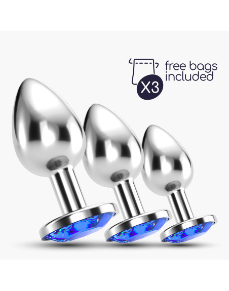 ANAL TRAIN TRIO BIJOU AZUL CRUSHIOUS CON BOLSAS INDIVIDUALES GRATIS