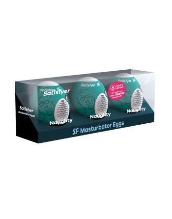 PACK DE 3 MASTURBADOR MASTURBATOR EGG NAUGHTY SATISFYER