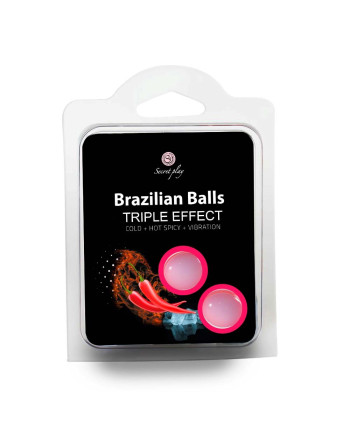 BOLAS LUBRIFICANTES BRAZILIAN BALLS EFEITO TRIPLO 2 X 4GR