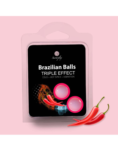 BOLAS LUBRICANTES BRAZILIAN BALLS EFECTO TRIPLO 2 X 4GR