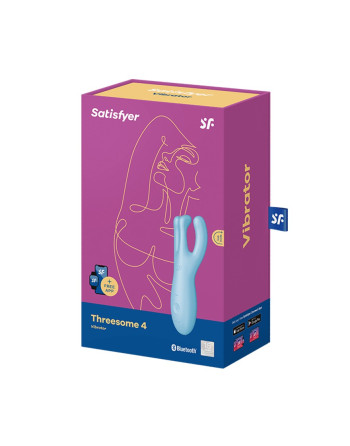 VIBRADOR THREESOME 4 CON APP SATISFYER AZUL