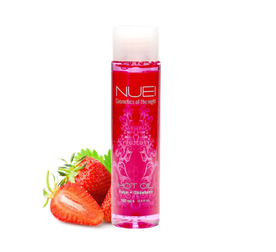 ACEITE DE MASAJE CON EFECTO CALOR FRESA HOT OIL NUEI 100ML