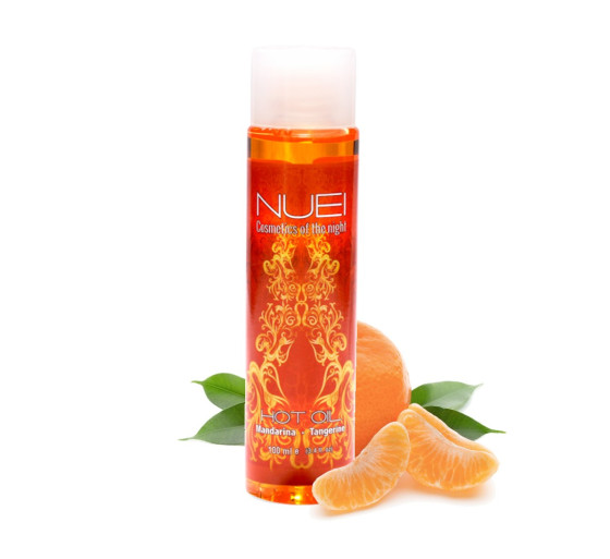 ÓLEO DE MASSAGEM COM EFEITO CALOR TANGERINA HOT OIL NUEI 100ML