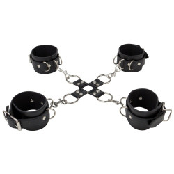 ALGEMAS PARA OS PULSOS E TORNOZELOS OUCH! LEATHER HAND AND LEG CUFFS PRETAS ALGEMAS PARA OS PULSOS E TORNOZELOS OUCH! LEATHER HAND AND LEG CUFFS PRETAS