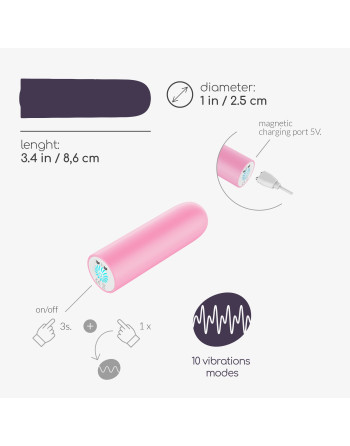 QUACKERS BALA VIBRADORA RECARGABLE POR USB ROSA CRUSHIOUS