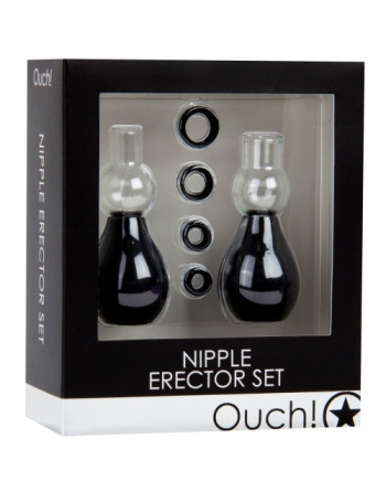 KIT SUGADOR DE MAMILOS OUCH! NIPPLE ERECTOR SET PRETO