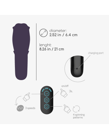 MASTURBADOR CON COPA GIRATORIA FELLATRIX CRUSHIOUS