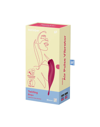 VIBRADOR TWIRLING PRO SATISFYER CON APLICACIÓN CONNECT ROJO