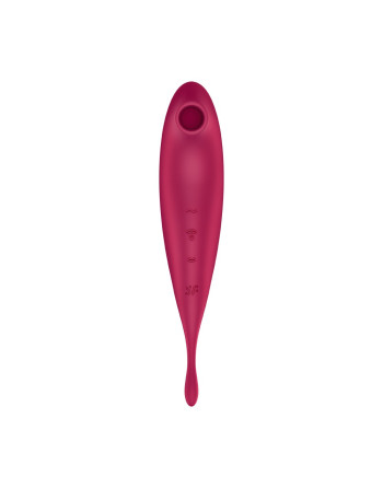 VIBRADOR TWIRLING PRO SATISFYER COM APLICAÇÃO CONNECT VERMELHO