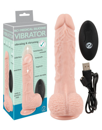 VIBRADOR REALISTA CON FUNCIÓN DE EMPUJE Y CONTROL REMOTO INALÁMBRICO MEDICAL SILICONE RC VIBRATOR YOU2TOYS