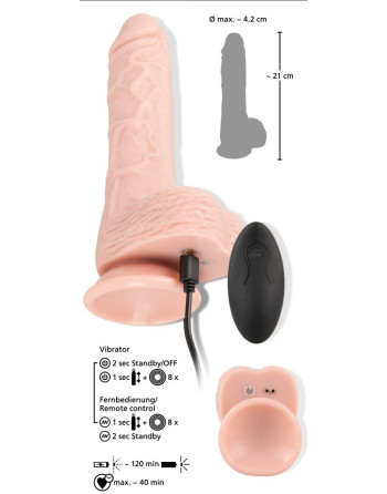 VIBRADOR REALISTA CON FUNCIÓN DE EMPUJE Y CONTROL REMOTO INALÁMBRICO MEDICAL SILICONE RC VIBRATOR YOU2TOYS