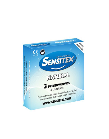 PRESERVATIVOS VEGANOS NATURALES 3 UNIDADES SENSITEX