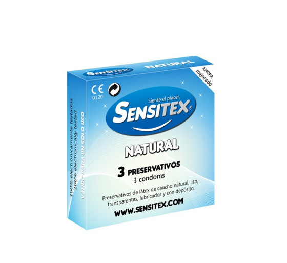 PRESERVATIVOS VEGANOS NATURALES 3 UNIDADES SENSITEX