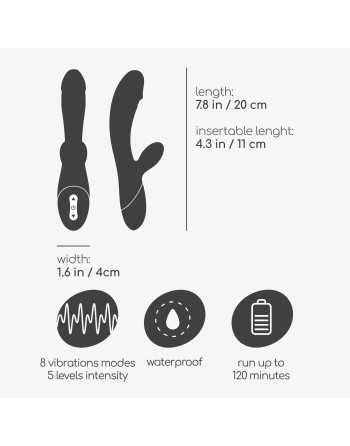 DARE DONG VIBRADOR CONEJO RECARGABLE CRUSHIOUS