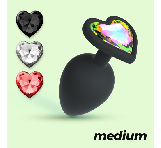 CUORE PLUG ANAL MEDIANO CON 4 JOYAS INTERCAMBIABLES CRUSHIOUS