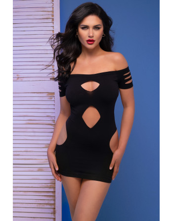 MINI VESTIDO CR-4671 PRETO CHILIROSE