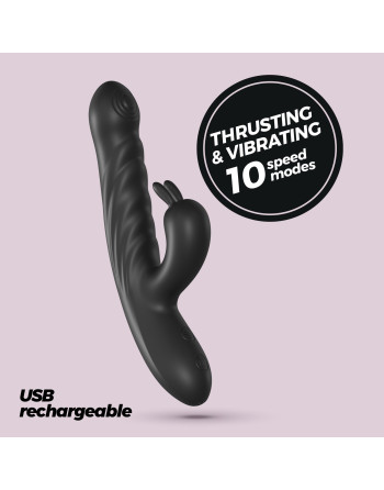 LAPIN VIBRADOR RECARREGÁVEL RABBIT COM IMPULSO PRETO CRUSHIOUS