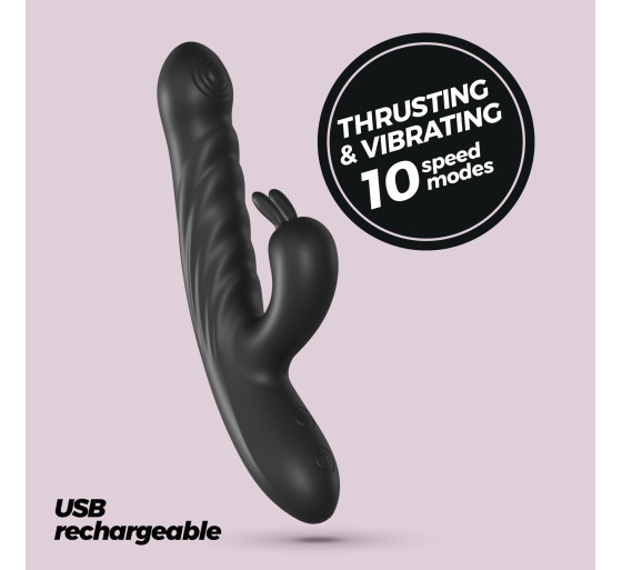 LAPIN VIBRADOR CONEJO RECARGABLE CON EMPUJE NEGRO CRUSHIOUS