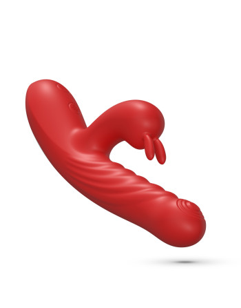 LAPIN VIBRADOR RECARREGÁVEL RABBIT COM IMPULSO VERMELHO CRUSHIOUS