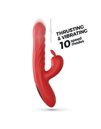 LAPIN VIBRADOR RECARREGÁVEL RABBIT COM IMPULSO VERMELHO CRUSHIOUS