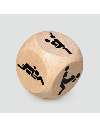 DADO DE MADERA CON POSTURAS CRUSHIOUS