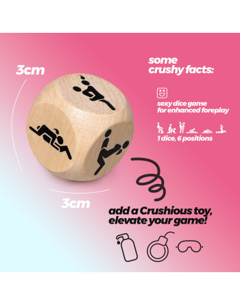 DADO DE MADERA CON POSTURAS CRUSHIOUS