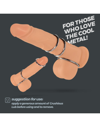 METALEROS CONJUNTO DE 3 ANILLOS PARA EL PENE DE METAL CRUSHIOUS
