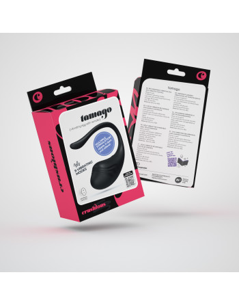 OVO VIBRATÓRIO RECARREGÁVEL COM COMANDO TAMAGO CRUSHIOUS PRETO