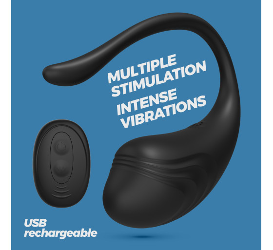 OVO VIBRATÓRIO RECARREGÁVEL COM COMANDO TAMAGO CRUSHIOUS PRETO