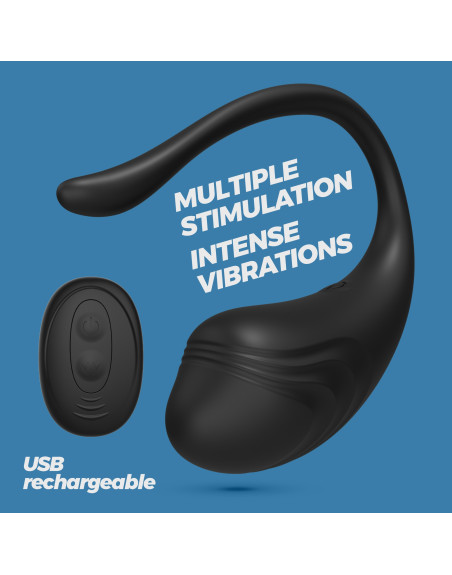 OVO VIBRATÓRIO RECARREGÁVEL COM COMANDO TAMAGO CRUSHIOUS PRETO