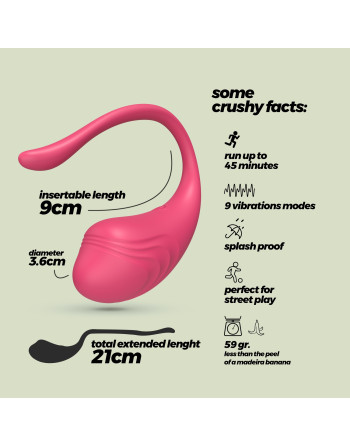 OVO VIBRATÓRIO RECARREGÁVEL COM COMANDO TAMAGO CRUSHIOUS ROSA