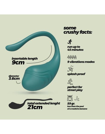 HUEVO VIBRADOR RECARGABLE CON MANDO A DISTANCIA TAMAGO CRUSHIOUS EMERALDA