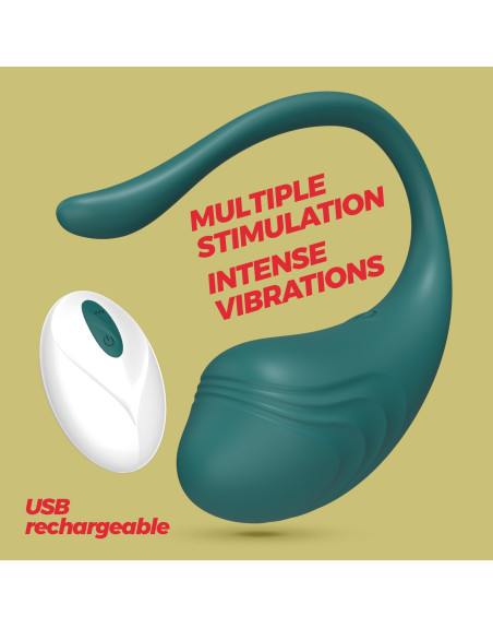 HUEVO VIBRADOR RECARGABLE CON MANDO A DISTANCIA TAMAGO CRUSHIOUS EMERALDA