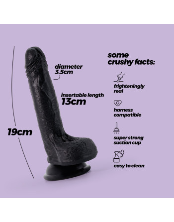DILDO DE SILICONA LIQUIDA INVIKTUS 7 CRUSHIOUS NEGRO